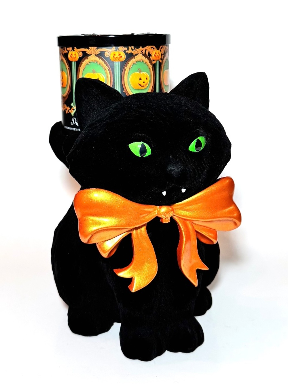 VAMPIRE CAT Pedestal 3-Wick Candle Holder & Candle